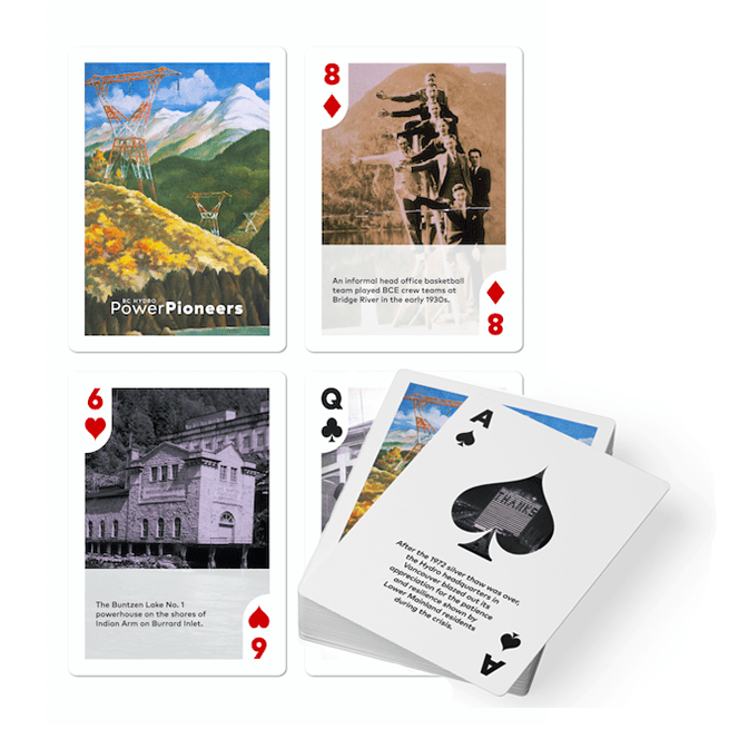 custom playing cards for BC Hydro Power Pioneers
