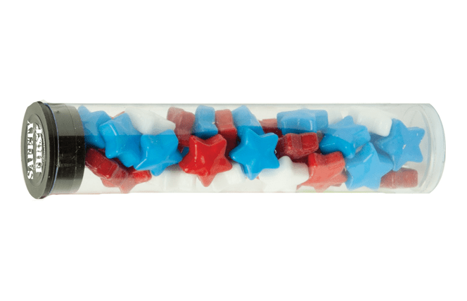star shaped candy in tube