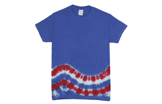 patriotic tie dye T-shirt red white blue wave