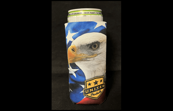 slim seltzer coolie 12 ounce USA patriotic design