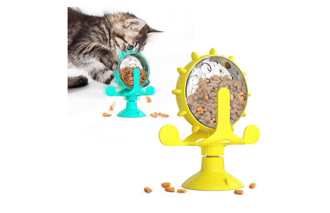 Windmill Cat Food Dispenser Interactive Pet Toy