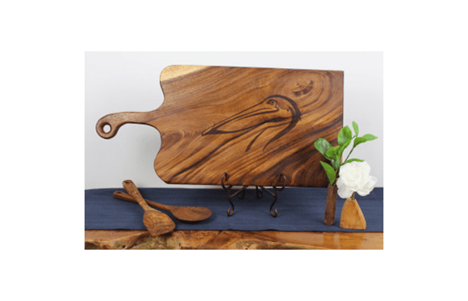 hand-crafted wooden Extra Large Live Edge Handled cutting Board