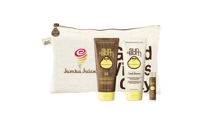 Sun Bum sunscreen kit in pouch with custom logo