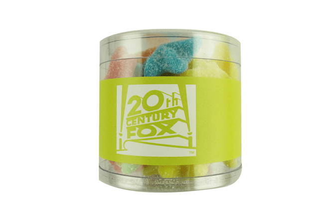 round container of gummy starfish candies