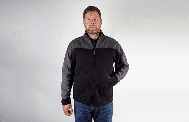 two-tone utility workwear jacket