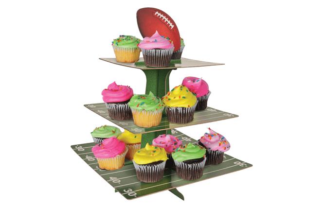 football cupcake display stand