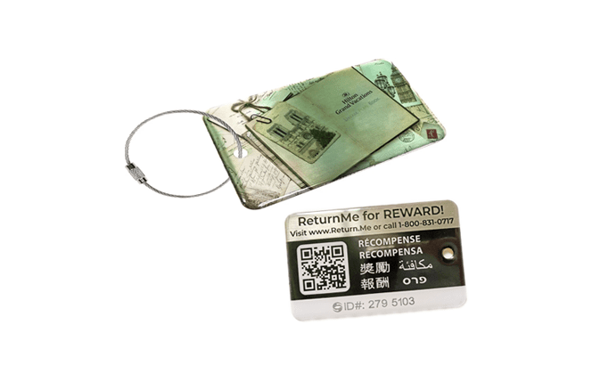 return luggage tag with QR code