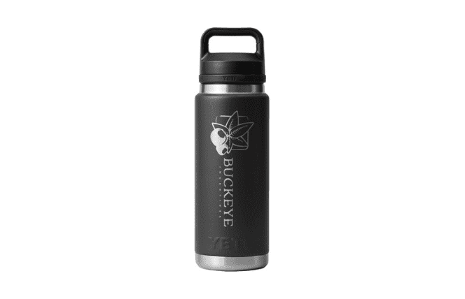 Yeti Rambler 26-Oz. Bottle with Chug Cap -black bottle with custom logo