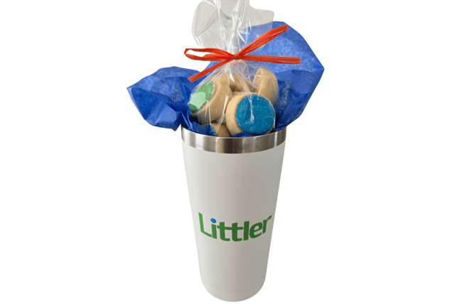 mini sugar cookies in branded tumbler gift set