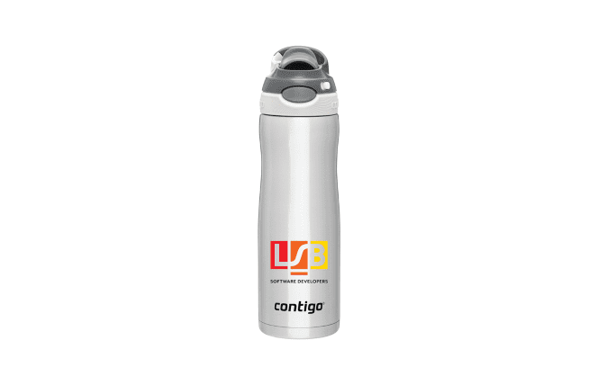 Contigo stainless steel water bottle with custom logo
