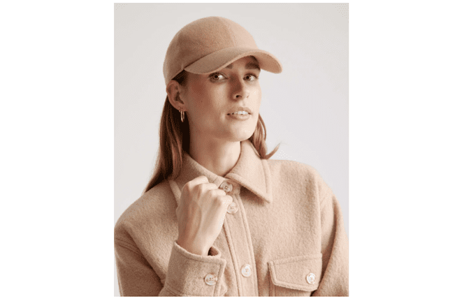 cashmere baseball cap - camel colored