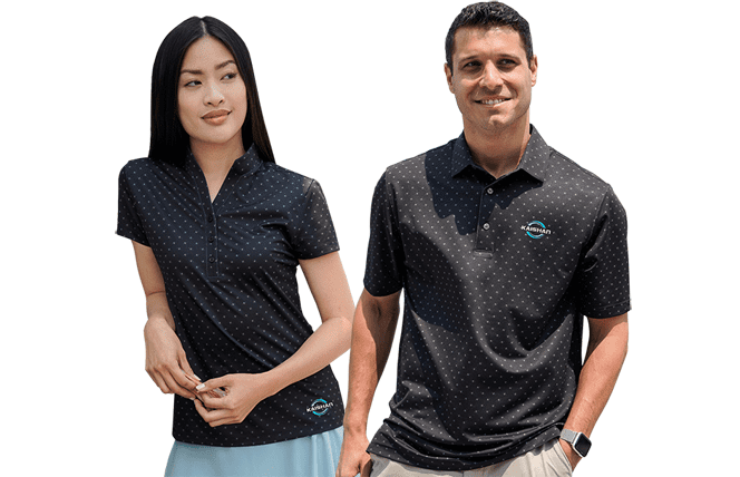 stylish black polos shirts with custom logo added