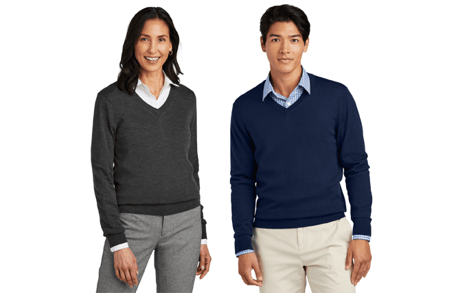 merino wool V-neck sweaters for layering
