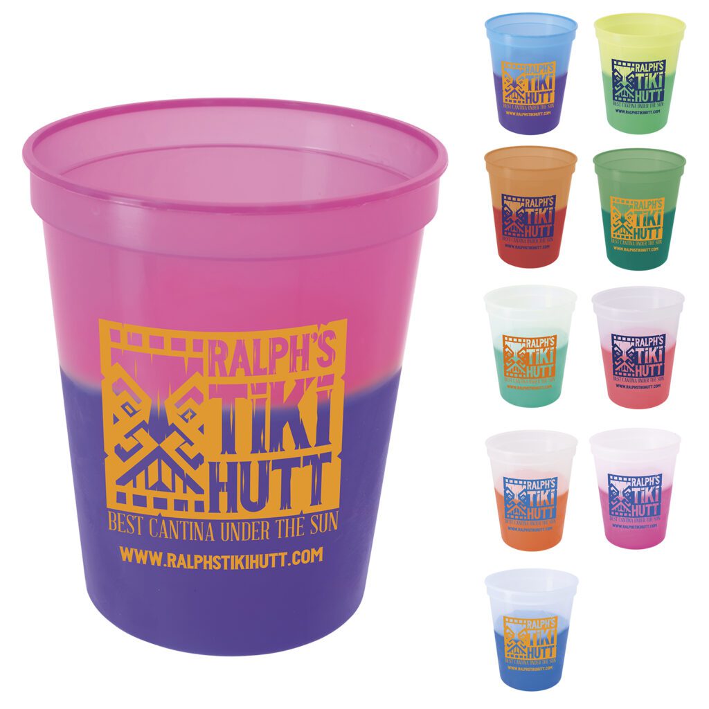 color changing plastic stadium cup