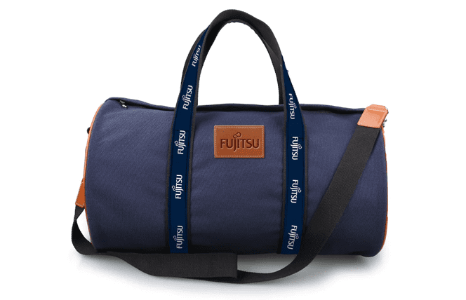 custom canvas duffel bag with company logo
