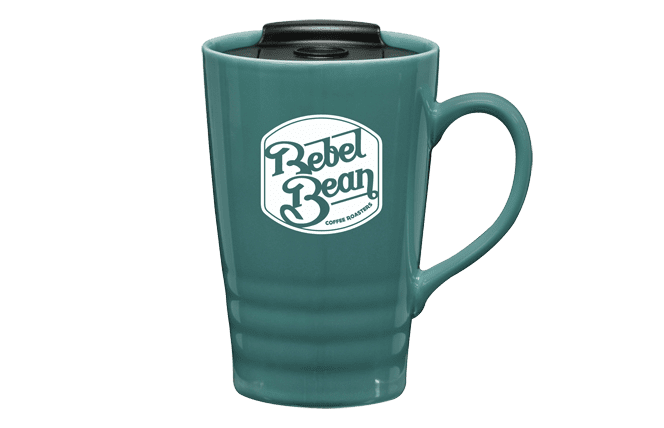 custom logo coffee mug - tall with ribbed base