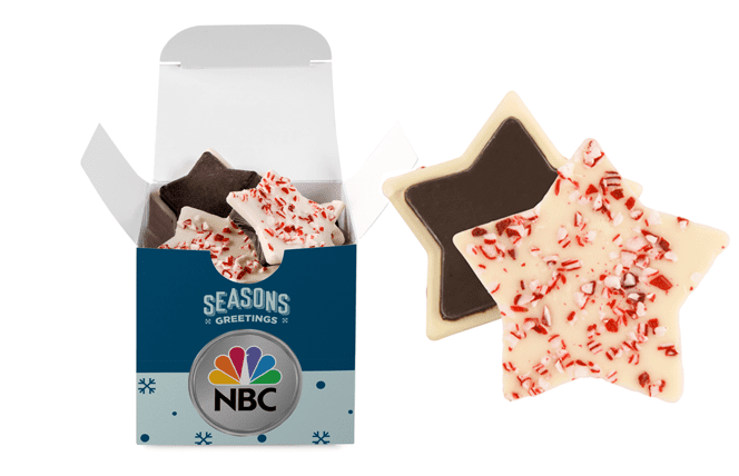 peppermint bark stars in gift box